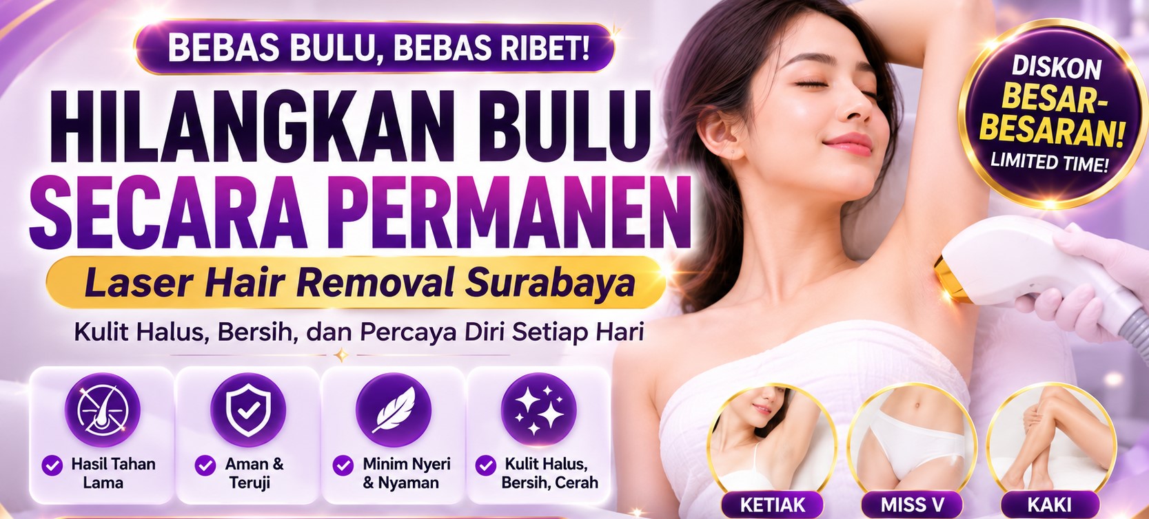 Cara Menghilangkan Bulu Permanen Laser Hair Removal di Surabaya